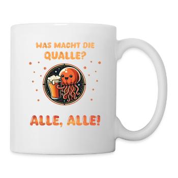 Que fait la méduse - bière ALL cadeau drôle - Mug blanc - blanc - Droite