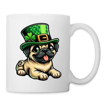 Cute Cartoon Pug St. Patrick's Day Dog - Mug - white - Right