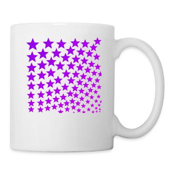 Lila rosa pink violett Sterne Geschenkidee - Tasse - Weiß - Rechts