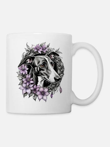 Niedlicher Windhund im Ruhestand - Tasse - Weiß