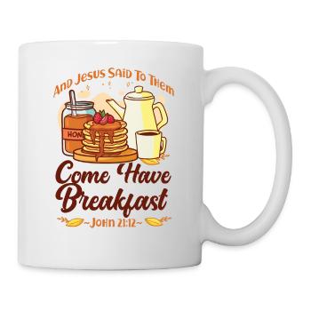 Citation biblique pour enfants amoureux des crêpes - Mug blanc - blanc - Droite