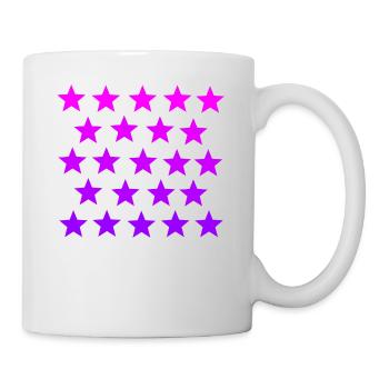 Sterne pink rosa violett lila Geschenkidee - Tasse - Weiß - Rechts