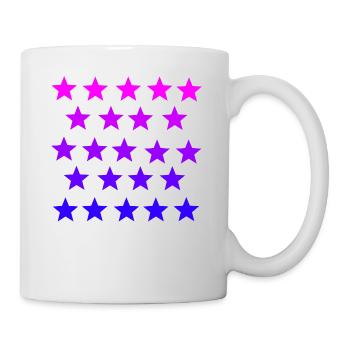 Rosa Pink Violett Lila Sterne Geschenkidee - Tasse - Weiß - Rechts