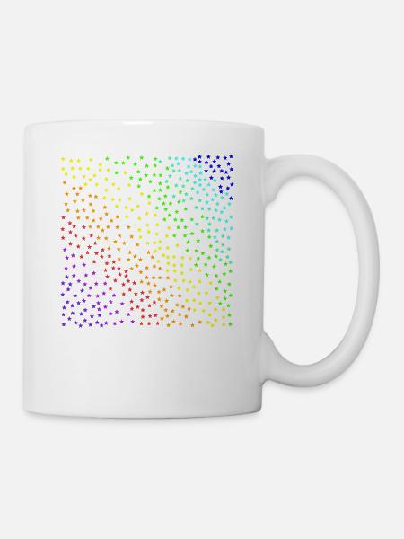 Sterne bunt Sternenhimmel Regenbogen Geschenkidee - Tasse - Weiß