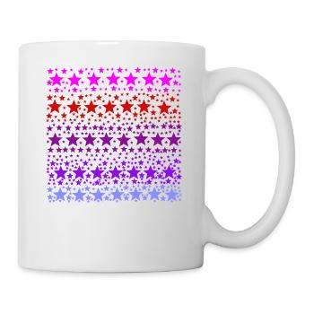Sterne rot rosa lila lavendel Geschenkidee - Tasse - Weiß - Rechts