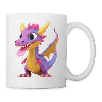 Ein niedliches Drachen Monster mit langer Zunge - Tasse - Weiß - Rechts