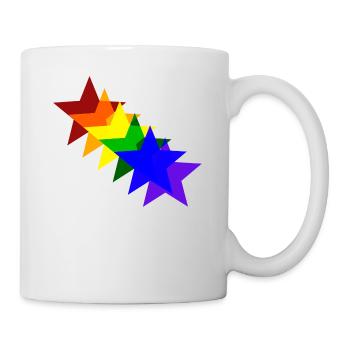 Idée cadeau arc-en-ciel d'étoiles colorées - Mug blanc - blanc - Droite