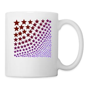 Sterne rot lila Geschenkidee - Tasse - Weiß - Rechts