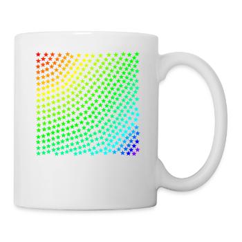 Stern Sterne Regenbogen bunt Geschenkidee - Tasse - Weiß - Rechts