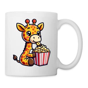Girafe mignonne avec Popcorn Cinema Carnival Comic - Mug blanc - blanc - Droite