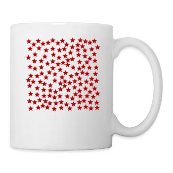Sterne rot Geschenkidee - Tasse - Weiß - Rechts