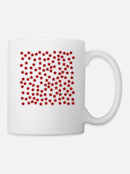 Sterne rot Geschenkidee - Tasse - Weiß