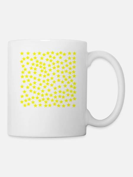Gelbe Sterne Geschenkidee gelb - Tasse - Weiß