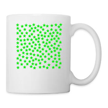 Sterne grün Geschenkidee - Tasse - Weiß - Rechts