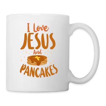 Les enfants amoureux des crêpes J’aime Jésus - Mug blanc - blanc - Droite