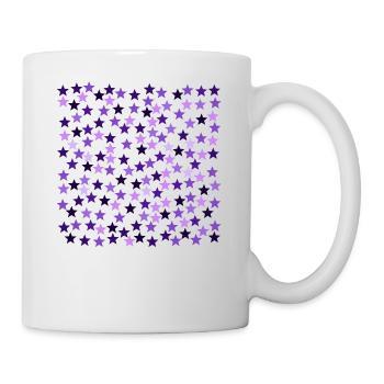 Sterne rosa lila lavendel violett Geschenkidee - Tasse - Weiß - Rechts