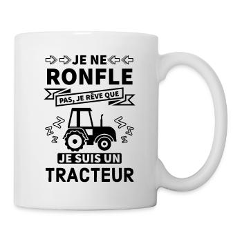 Humour agriculteur tracteur 2 - Mug blanc - blanc - Droite