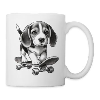 Dog Beagle Skateboard Skateboarder Sign Style - Mug - white - Right