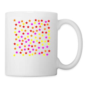 Star Orange Yellow Pink Pink Red Gift Idea - Mug - white - Right