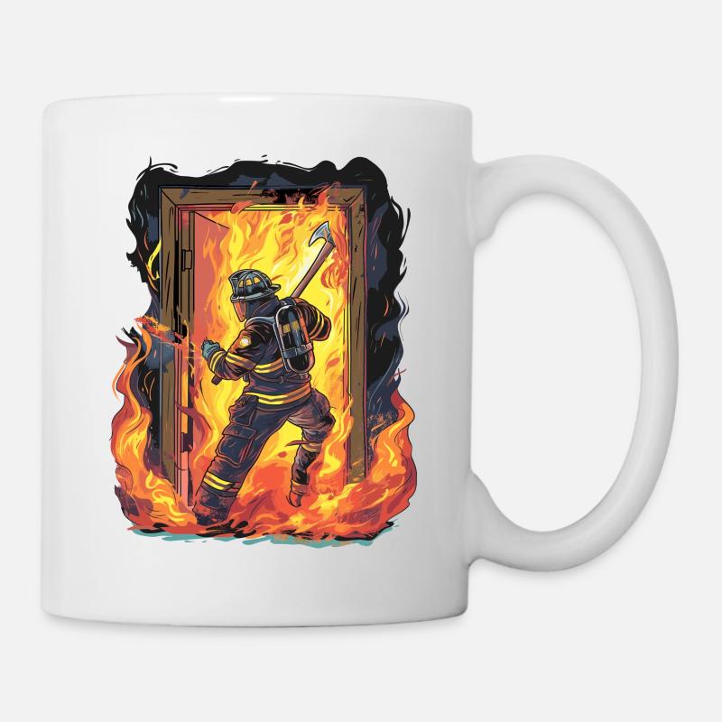 Feuerwehr Firefighter Door - Tasse - Weiß