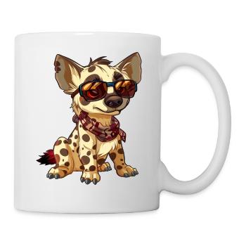 Niedliche Hyäne im Comic-Cartoon-Stil - Tasse - Weiß - Rechts
