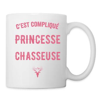 Chasseuse Chasse Cerf Princesse Cadeau Chasseresse - Mug blanc - blanc - Droite