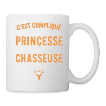 Chasseuse Chasse Cerf Princesse Cadeau Chasseresse - Mug blanc - blanc - Droite