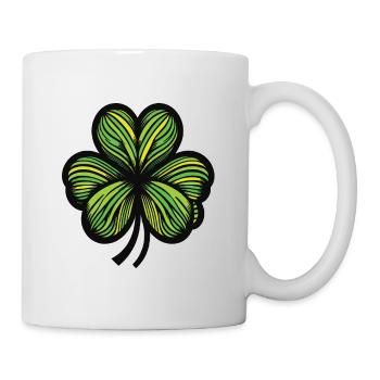 Irischer Klee Glücksbringer - Tasse - Weiß - Rechts