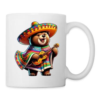 Cinco de Mayo Bear Cute Cartoon Guitarist Design - Mug - white - Right