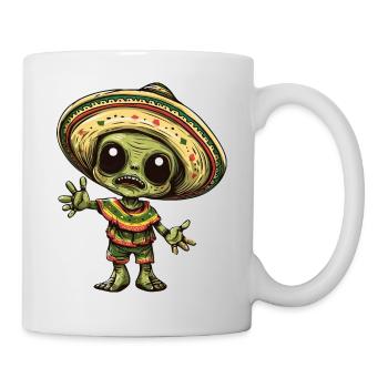 Cinco de Mayo Alien Zombie Feier Design - Tasse - Weiß - Rechts