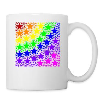 Étoiles arc-en-ciel idée cadeau coloré LGBT LGBTQ - Mug blanc - blanc - Droite