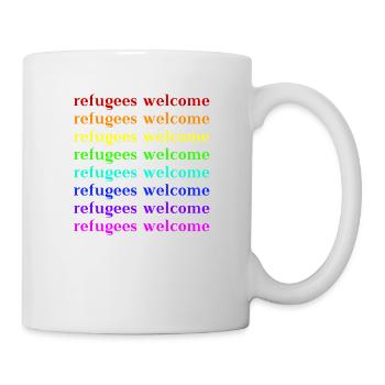 Refugees Welcome Geschenkidee - Tasse - Weiß - Rechts