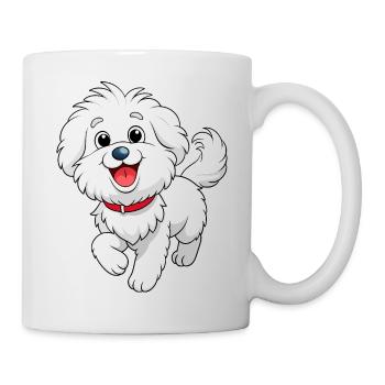 Happy Bichon Frise cabré Art - Mug blanc - blanc - Droite