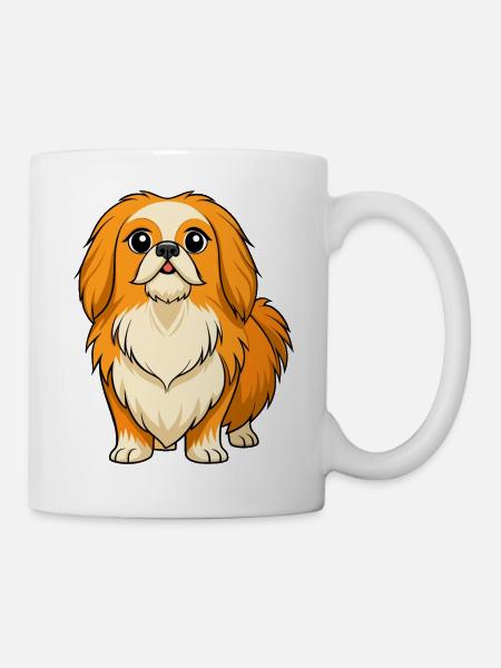 Dignified Pekingese Digital Art - Mug - white