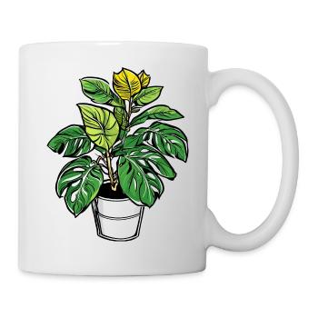 Zimmerpflanze / Topfpflanze / Dekoration / Topf - Tasse - Weiß - Rechts