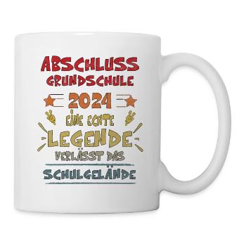 Abschluss 2024 Grundschule Legende T-Shirt - Tasse - Weiß - Rechts
