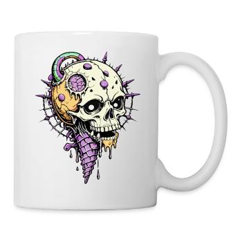 Ice cream Skull // Skull Ice Cream & Waffle FS0049 - Mug - white - Right