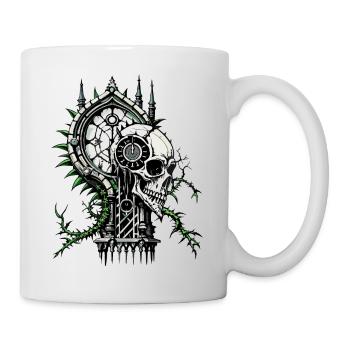 Clock Skull // Totenkopf Uhr // Statur FS0053 - Tasse - Weiß - Rechts