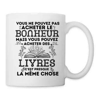 Lecture livres - Mug blanc - blanc - Droite