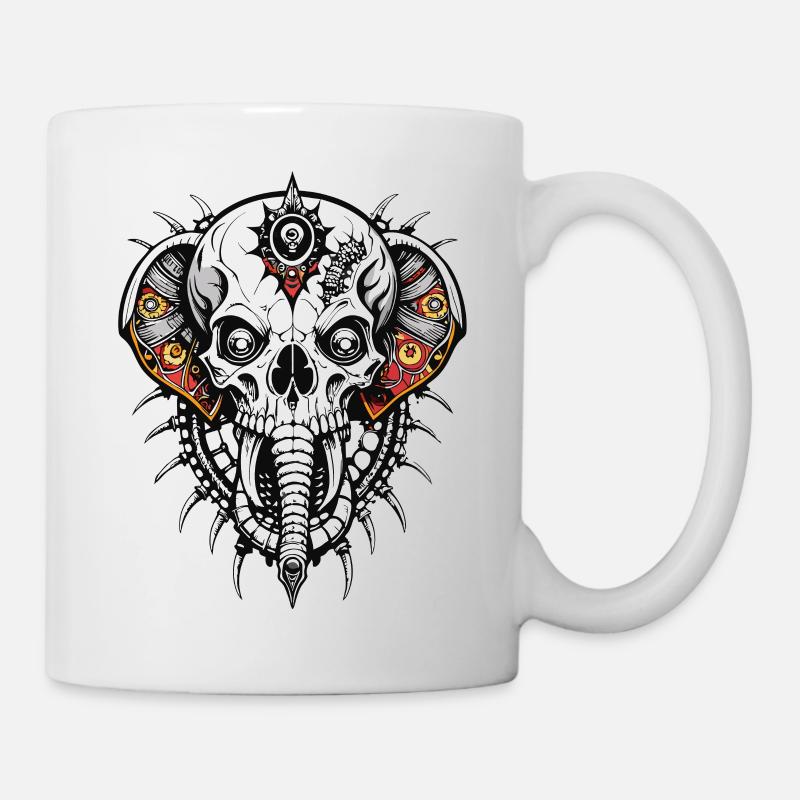 Elephant Skull // Totenkopf Indien Elefant FS0070 - Tasse - Weiß