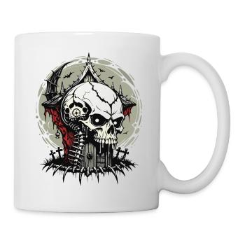 Witch house Skull // Totenkopf Hexenhaus FS0086 - Mug - white - Right
