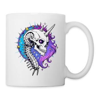 Tête de mort de licorne // tête de mort paillettes Licorne FS0088 - Mug blanc - blanc - Droite