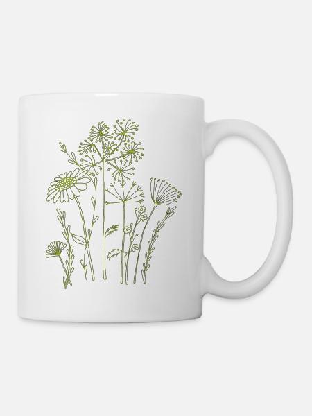 trockenblumen style - Tasse - Weiß