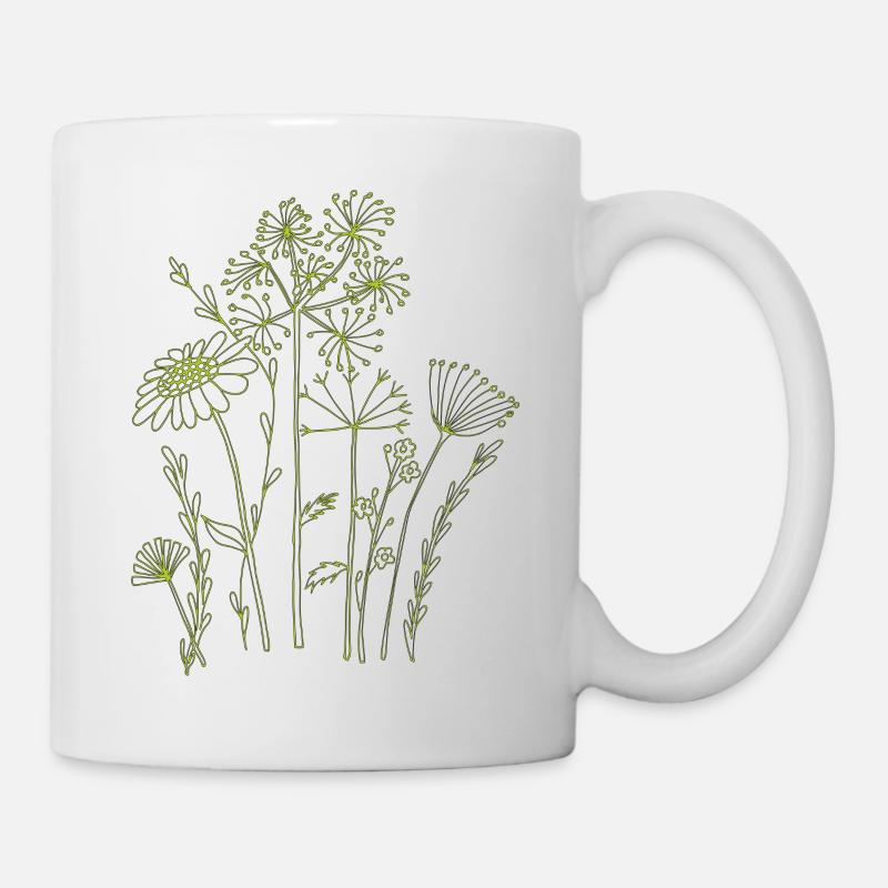 trockenblumen style - Tasse - Weiß