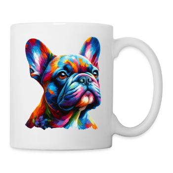 Peinture de Portrait de bouledogue français - Mug blanc - blanc - Droite
