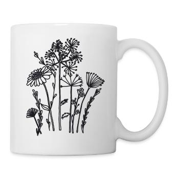 Dried flowers black - Mug - white - Right