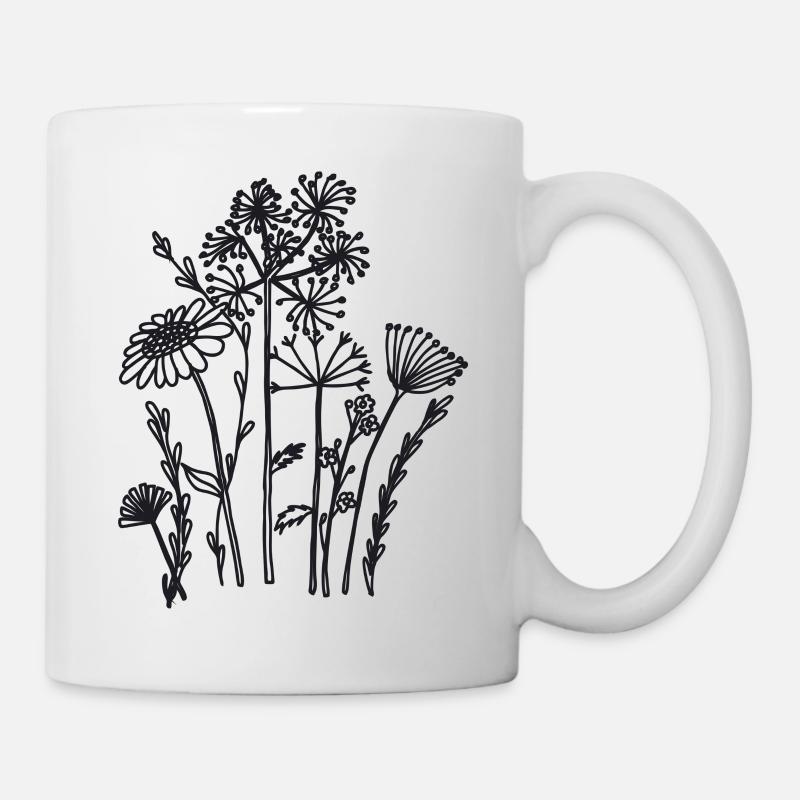 Fleurs séchées noires - Mug blanc - blanc