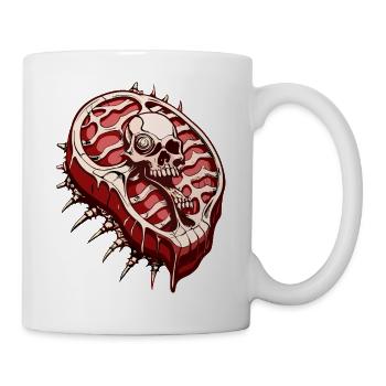 Steak Skull // Viande de crâne // BBQ FS0108 - Mug blanc - blanc - Droite