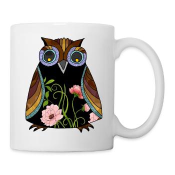 Bunter Vogel - Tasse - Weiß - Rechts