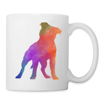 PITBULL AMSTAF farbig - Tasse - Weiß - Rechts